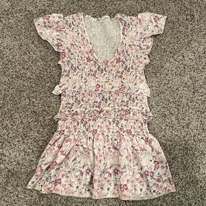 Ruched flower dress- Size S